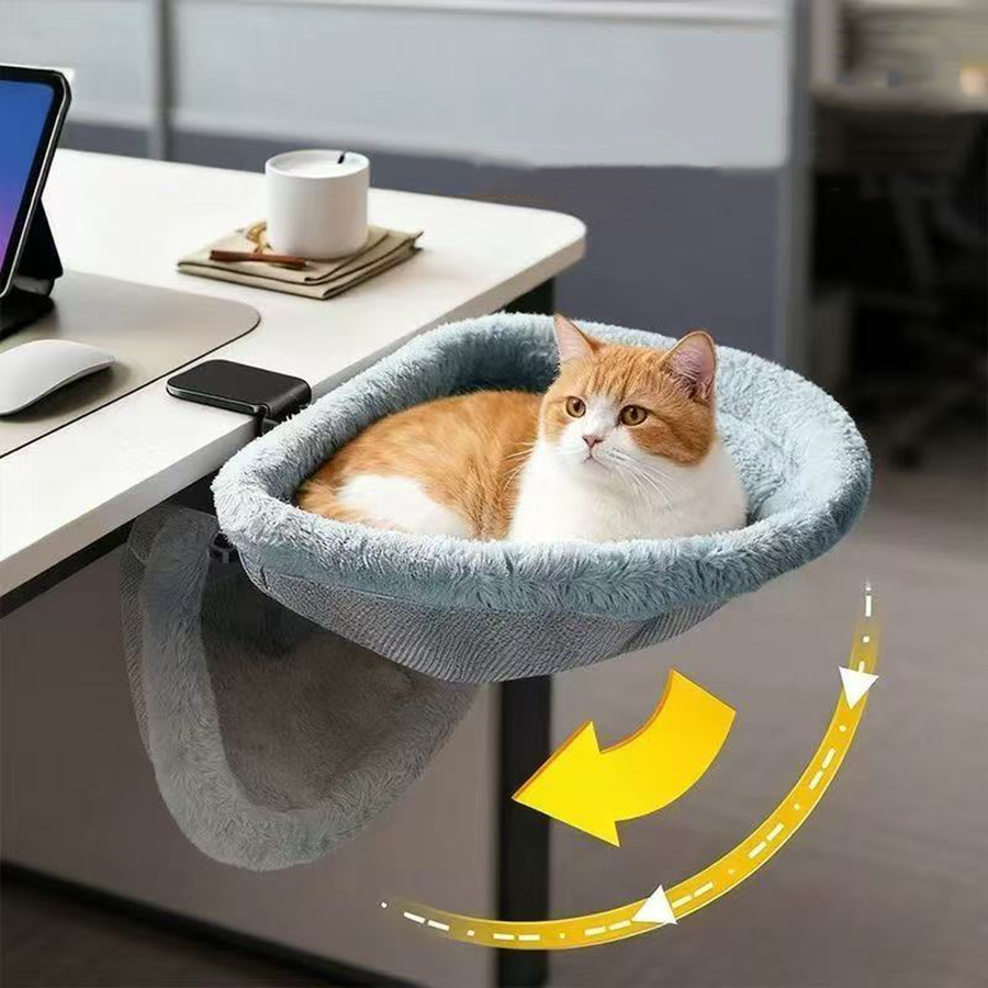 Under Desk Hammock - Łóżko dla kota na biurko, składane