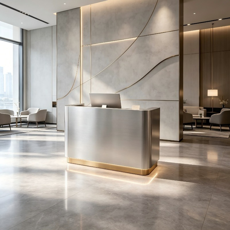 Office Furniture Company - Biurko recepcyjne włoskiej firmy ze stali