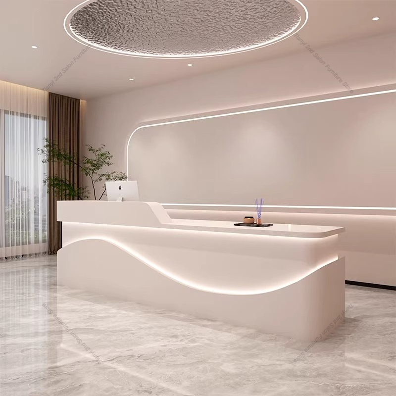 Office Furniture Company - Skandynawski luksusowy salon kosmetyczny, lada kasowa,