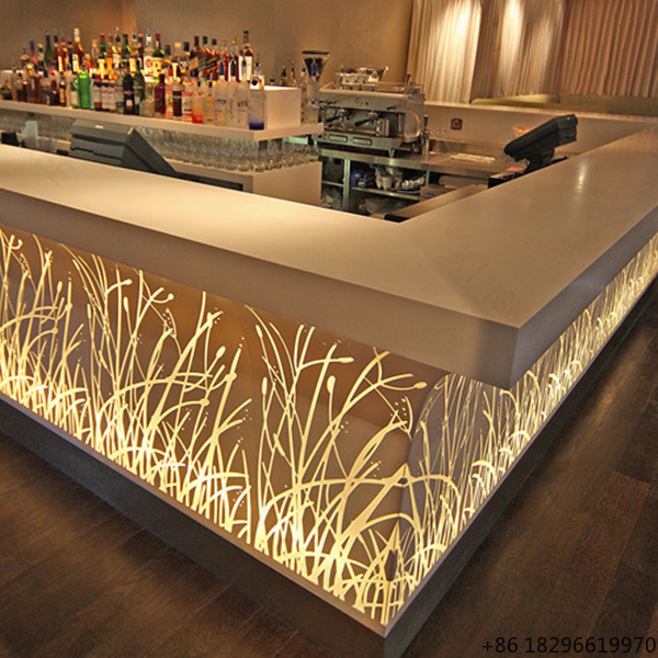 Reception Desk Counter - Przezroczysta lada barowa LED do domu,