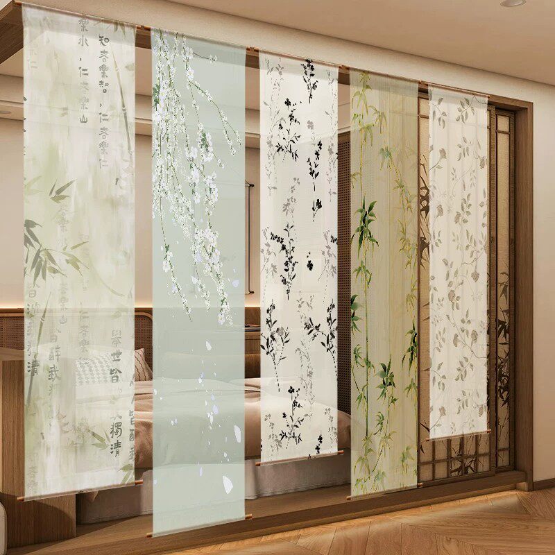 Room Divider Bamboo - Zen Gauze Wall Hanging – Przepuszczająca