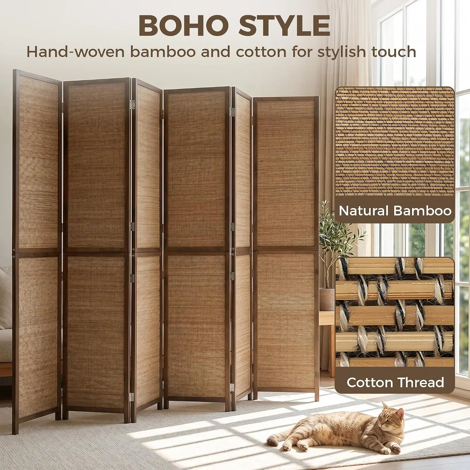 Parawan pokojowy o długości 6  – Room Divider Bamboo recenzja i cena