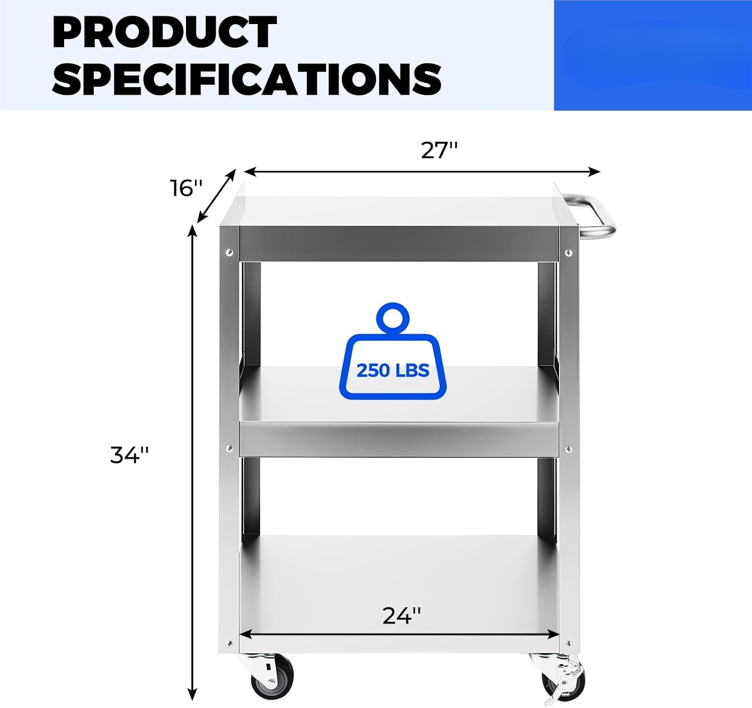 3-poziomowy wózek narzędziowy  – Office Supply Cart recenzja i cena
