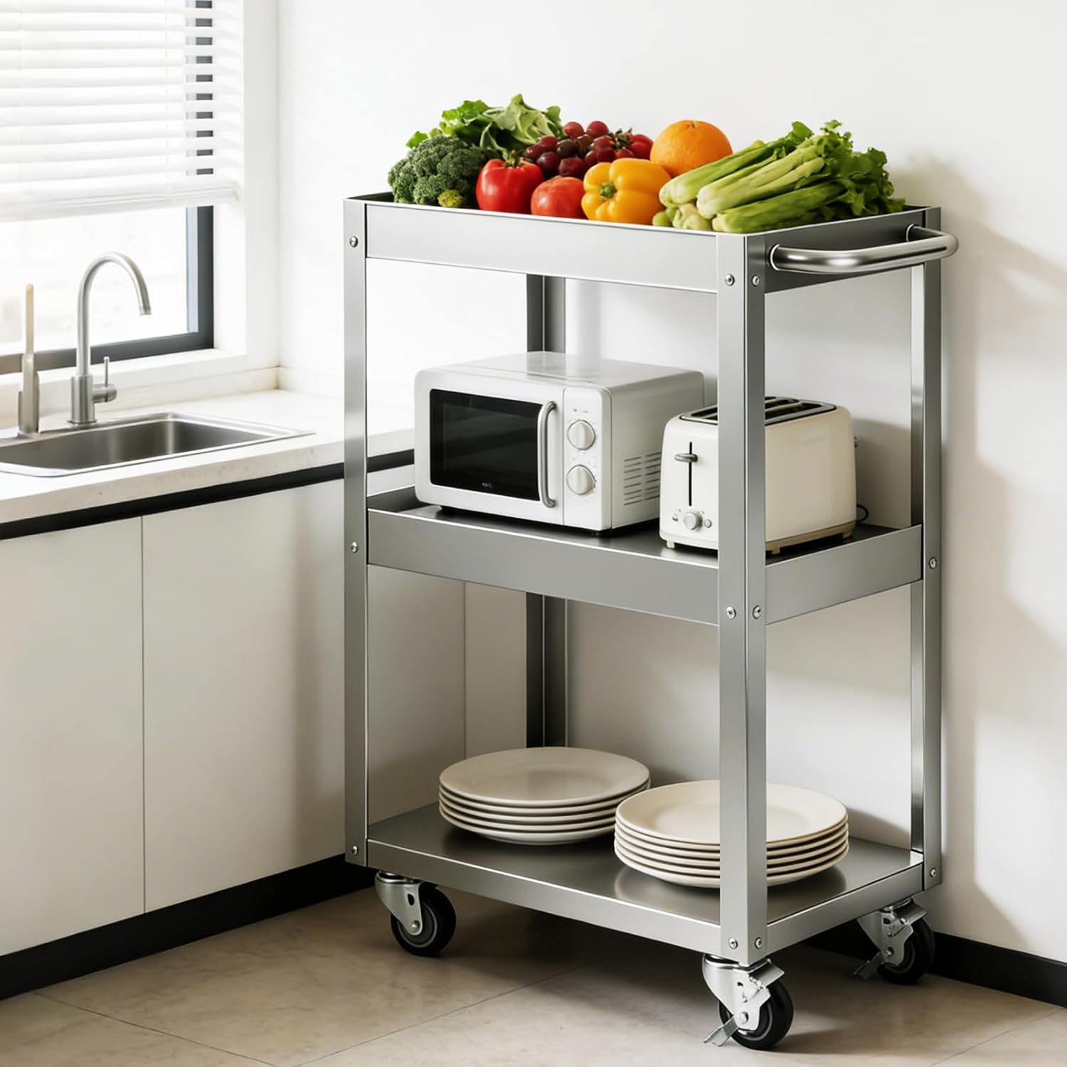 3-poziomowy wózek narzędziowy  – Office Supply Cart recenzja i cena